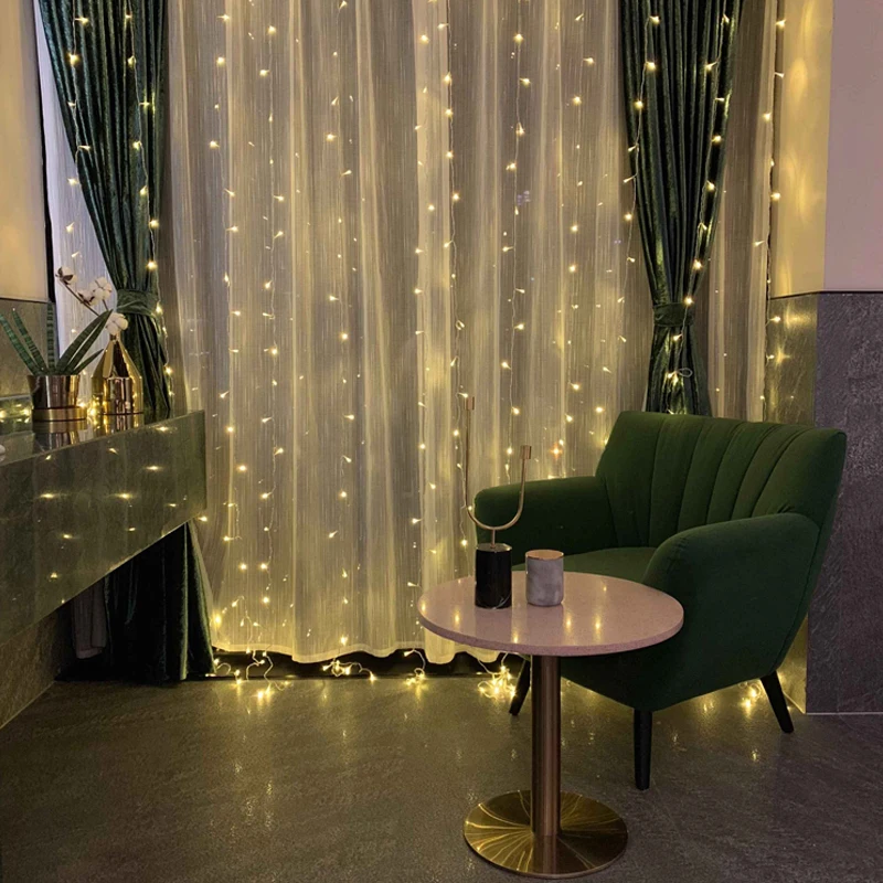 Wholesale holiday decoration USB 3*3m 300 LED Window Curtain String Light star led curtain light holiday lighting christmas