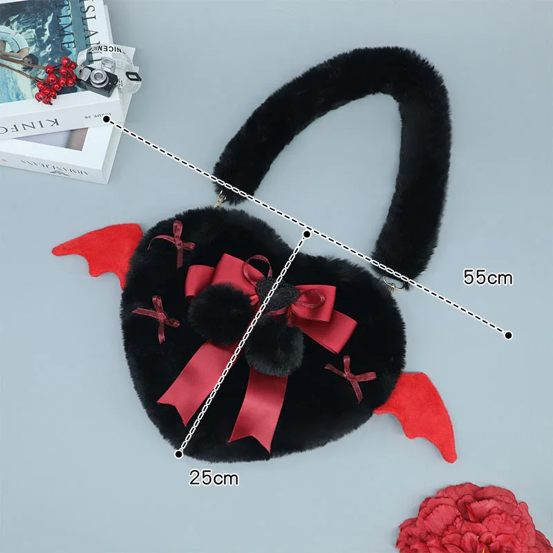 Quadratic Element Cute Girl Cartoon Love Style Shoulder Bag Zipper Closure Fashionable Pain Devil Angel Exhibition Design Gift