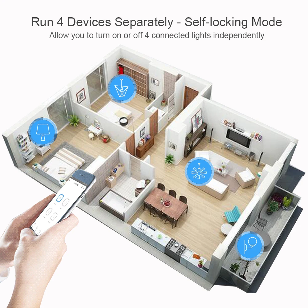 Wi-Fi RF433 гаражный выключатель с дистанционным управлением умный релейный модуль 2CH 85-250 В Alexa Google Home беспроводной Tuya/Smart