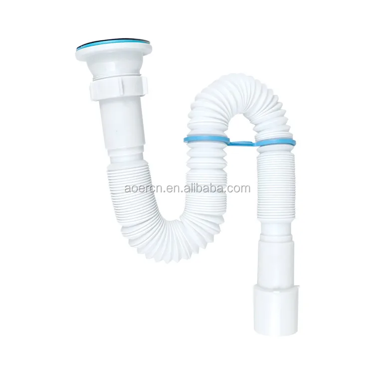Flexible wash basin drain pipe waste drain hose, kitchen sink drainage hose