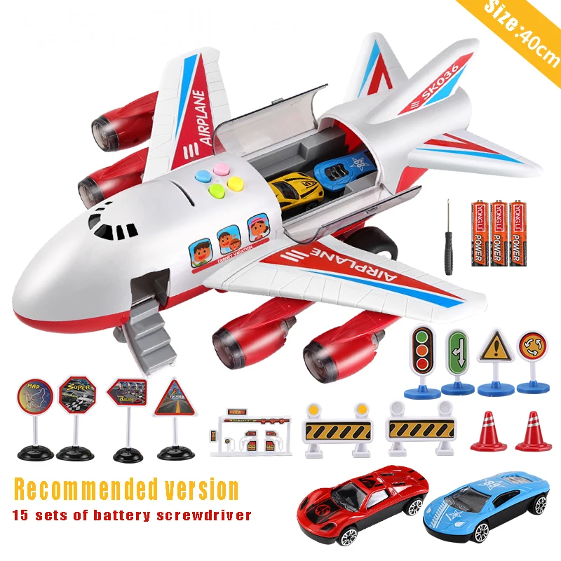 Electric B/O Toy Plane Children Intelligence Airplane Toys Mobile Inertial Simulation Airliner With Light and Music Toys