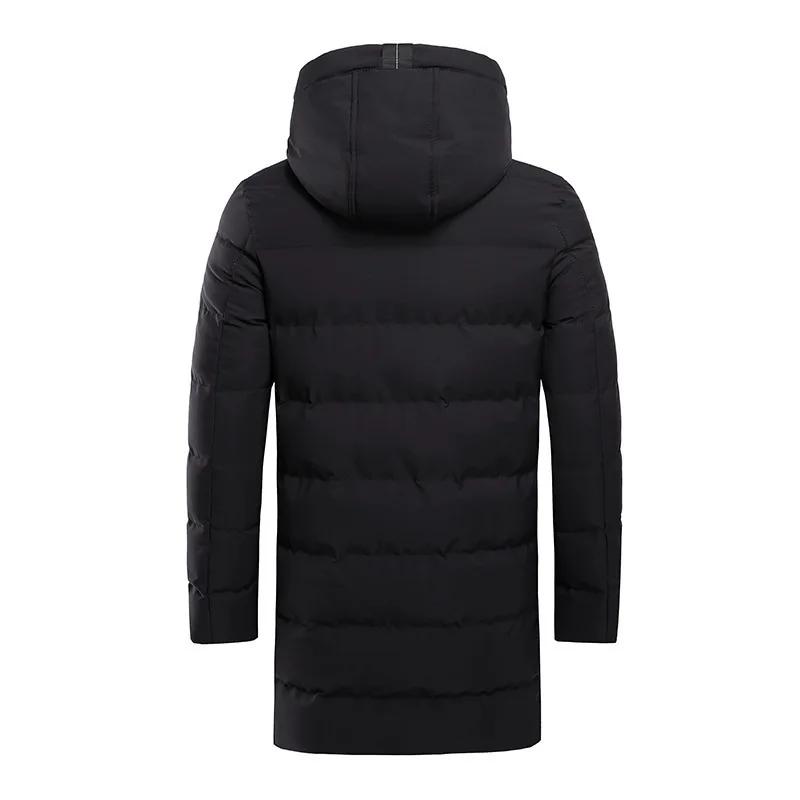Winter New Fashion Men Long Parka Jacket High Quality Outerwear Windproof Hooded Padded Clothes Down Jackets