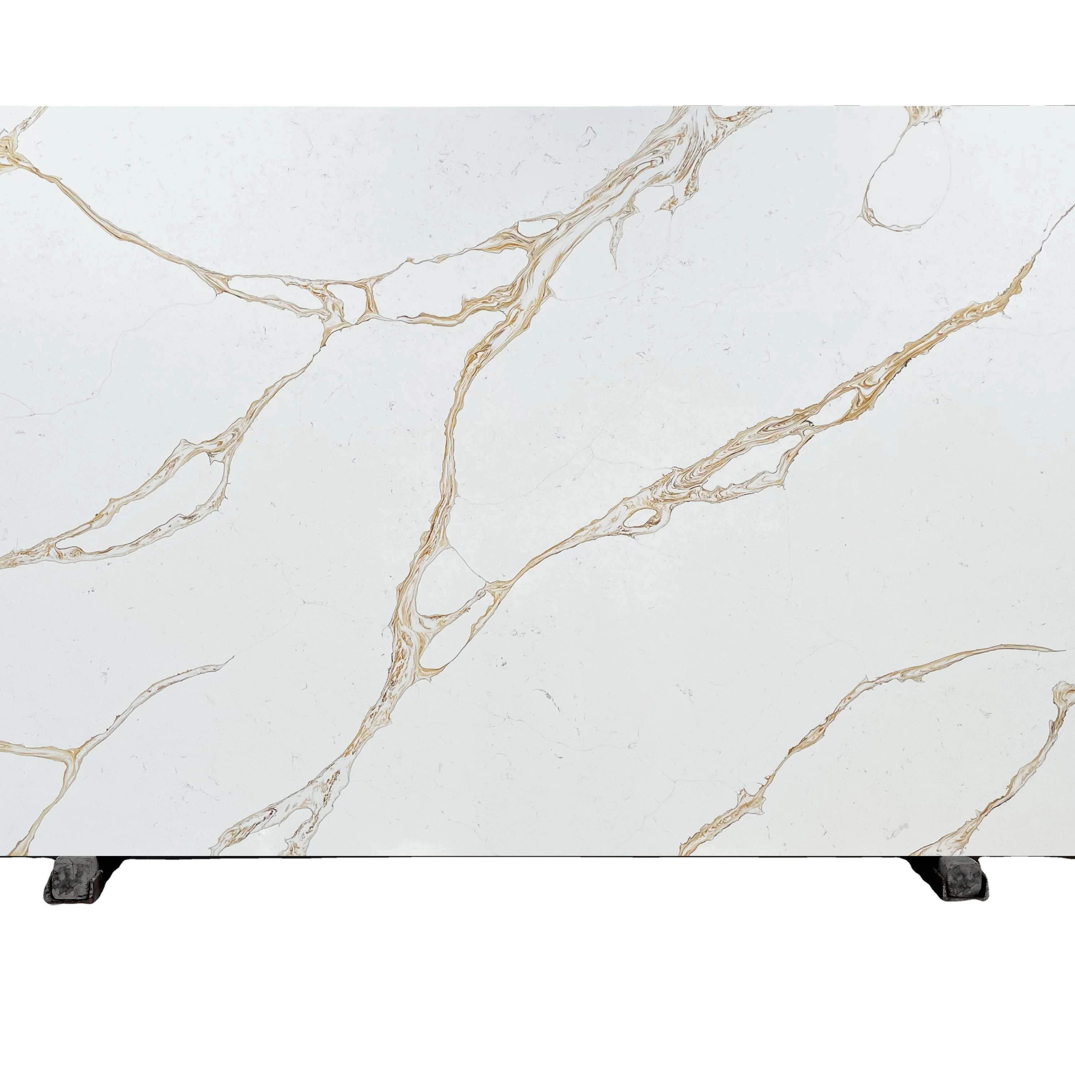 Calacatta Royal Gold Quart Slabs Artificial Quartz Stone with gold veins  Artificial Quartz Stone Slabs for Kitchen&Vanity Tops
