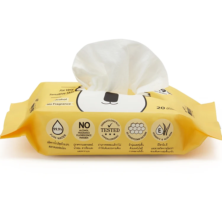 Lookon Пользовательские Биоразлагаемые влажные 99.9% чистые салфетки 80 листов детские лучшие