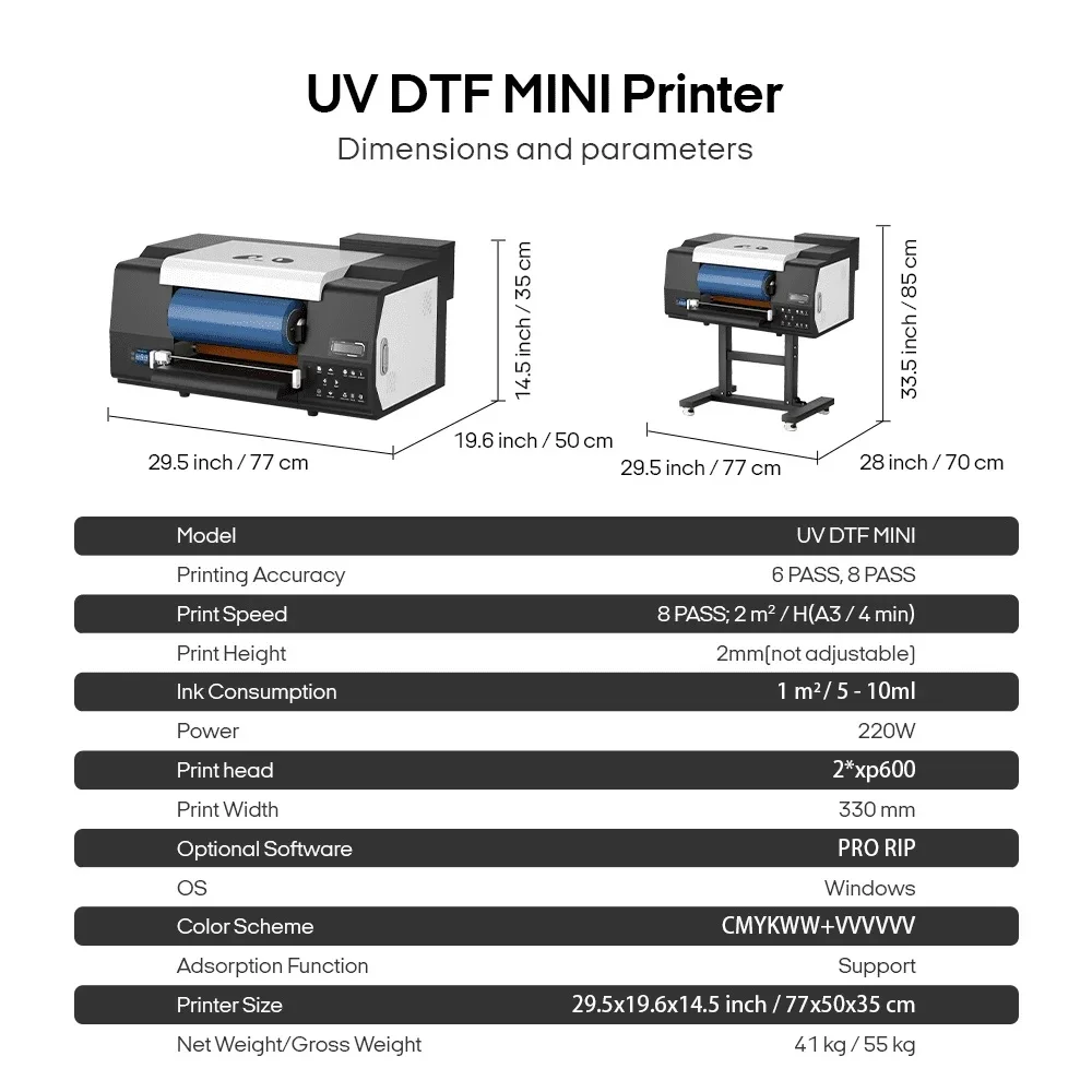 Free Shipping 3D Transfer UV DTF Sticker Label Printer Printing Machine And Cutter