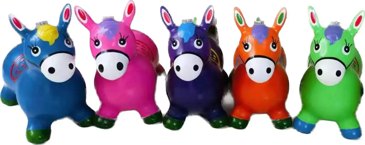 Inflatable Jumping Horse Common Material Painted Horse with Music For Kids