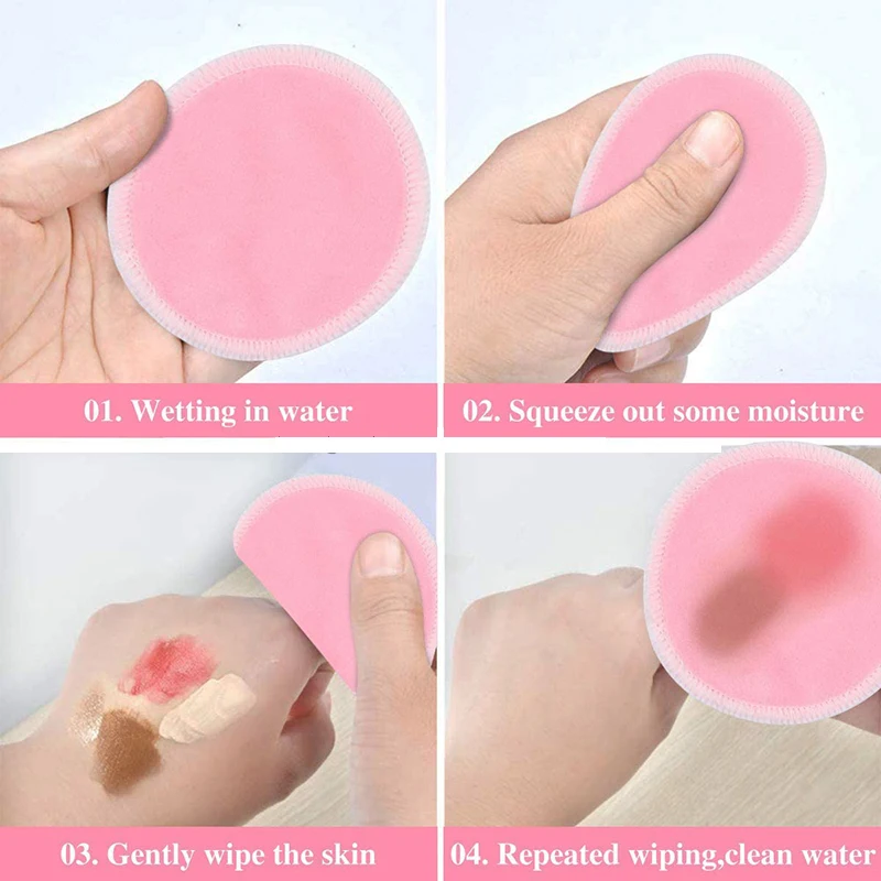 Soft facial cleansing pad round reusable make up removal wipes for sensitive skin bamboo terry velvet makeup remover pads
