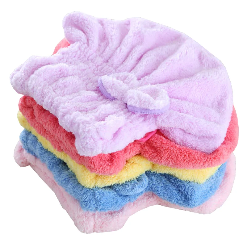 Mardav New Style Terry Microfiber Elastic Hair Drying Turban Antimicrobial Bath Towel Water Absorption Solid Color Free Woven