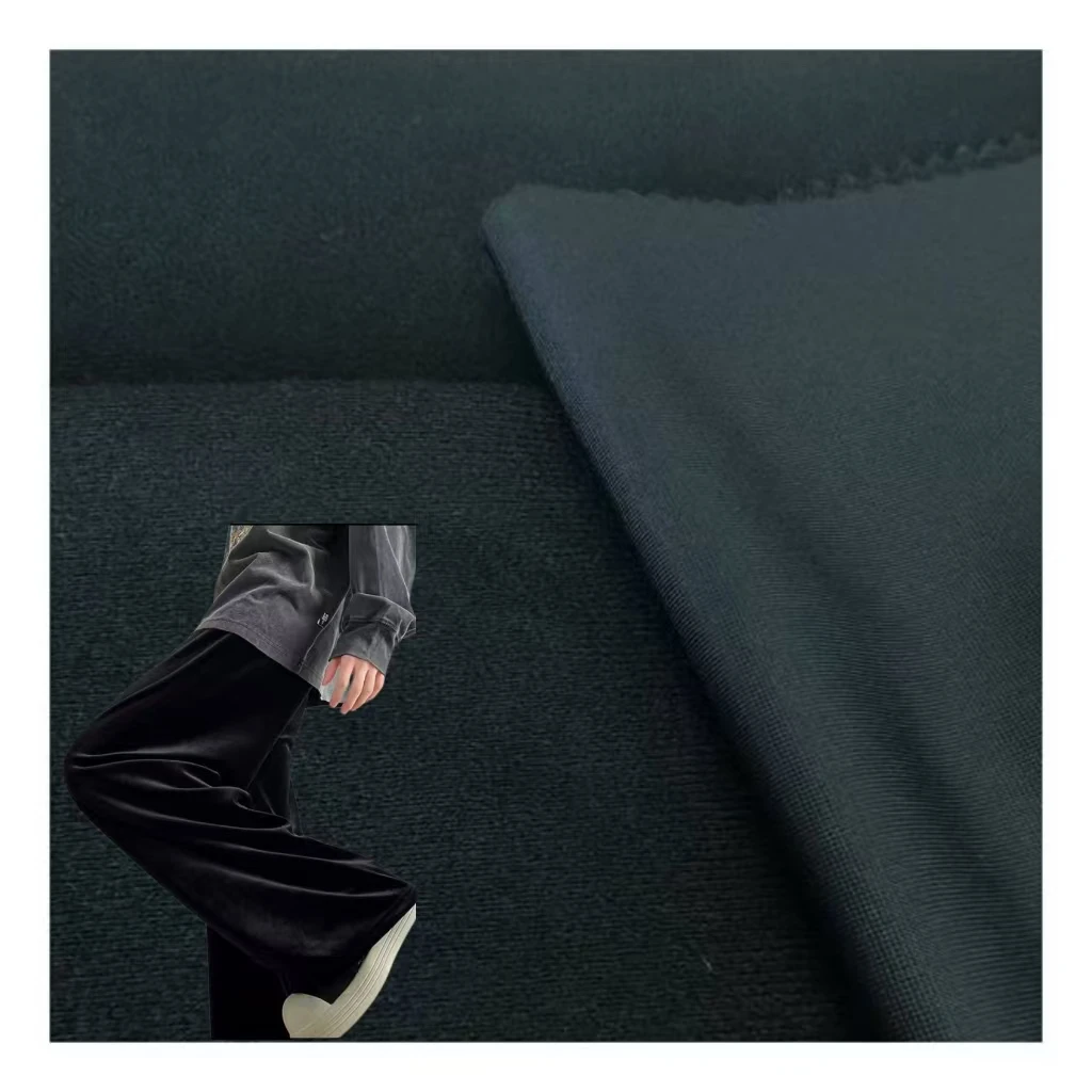 Warm and soft velvet fleece fabric for pullover coat and pants