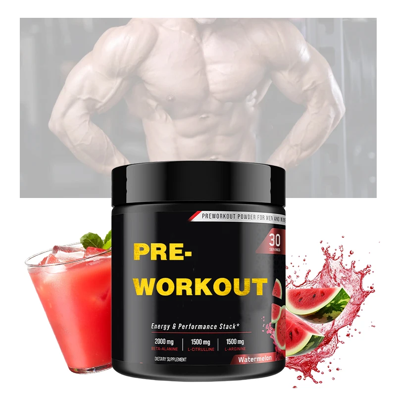 Private Label Watermelon Flavor Natural Caffeine Gold Standard Pump Pre-Workout Powder