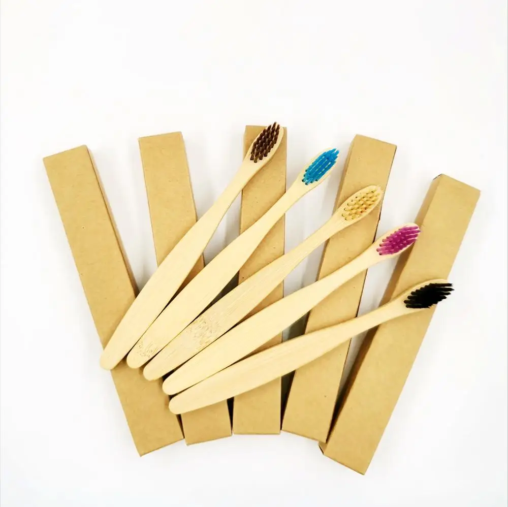 Natural Bamboo Toothbrush Biodegradable Bristle with Logo Eco Friendly Charcoal Bristle Organic Toothbrush Bamboo