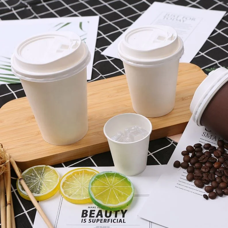 12pz 16oz Disposable Hemp Paper Cups customized hot coffee paper cup with sleeves and lid