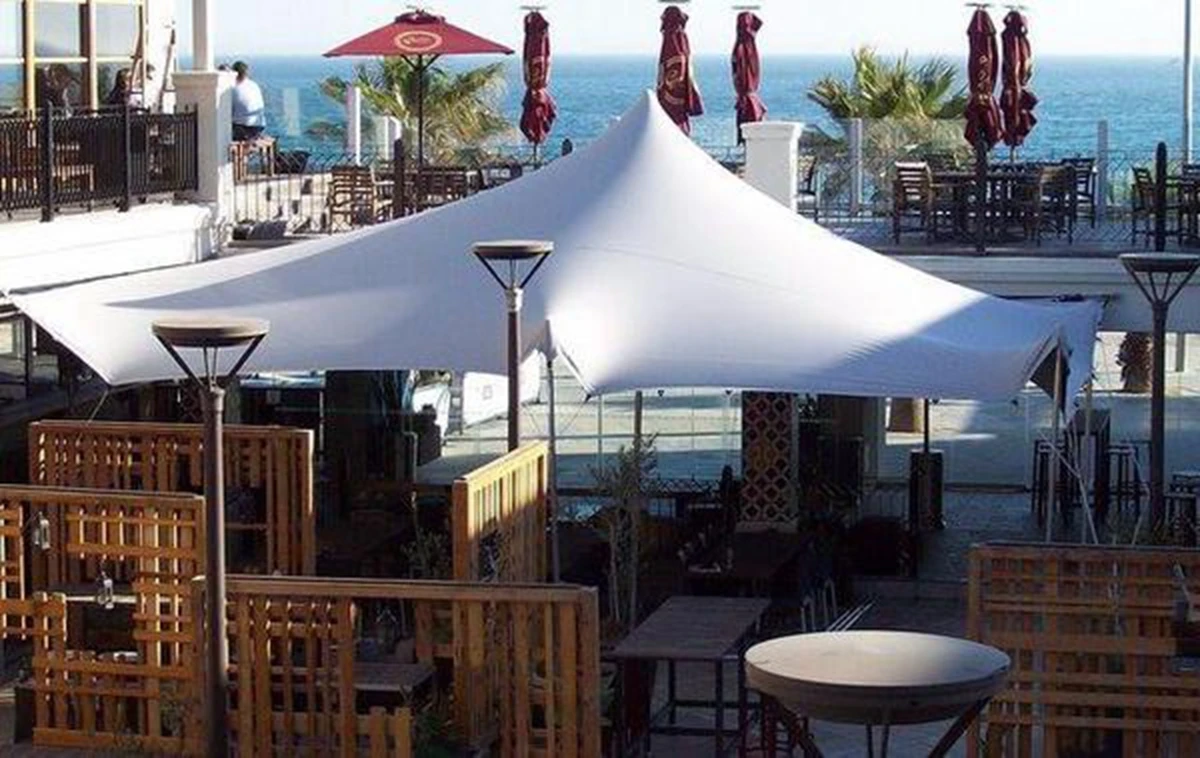 Waterproof flame retardant double PU coating four ways elastic outdoor canopy stretch tent