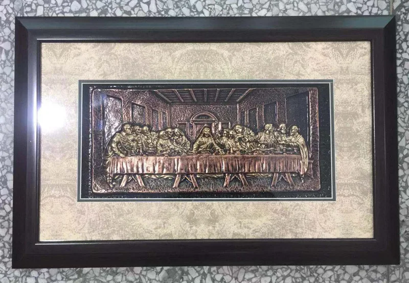 
Small size religious Jesus cross mary last supper wall arts framed 3d mat board air parcel 
