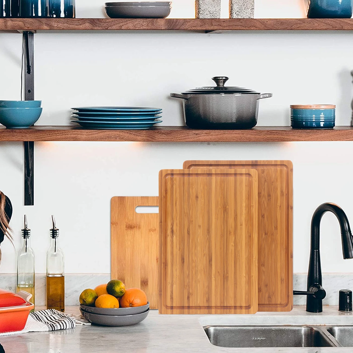 Bamboo Cutting Board Custom Extra Large Natural Organic Charcuteries  Board Set Kitchen Wood Chopping  Blocks