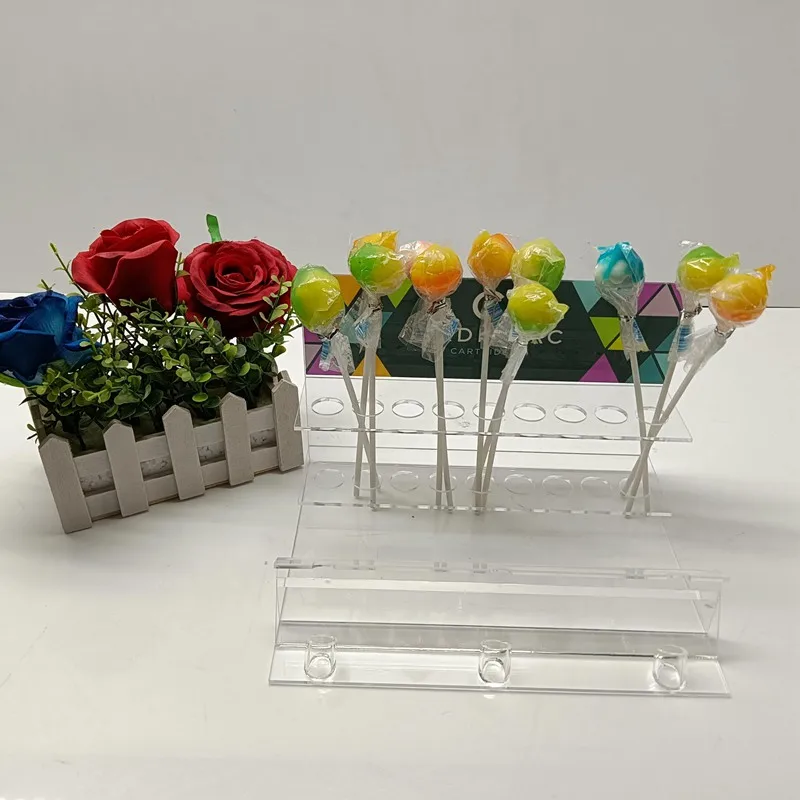 Acrylic Pen Holder Display Stand Clear Makeup Brush Rack Organizer Holder for Test Tube Nail Brush Eyebrow  Rack Display