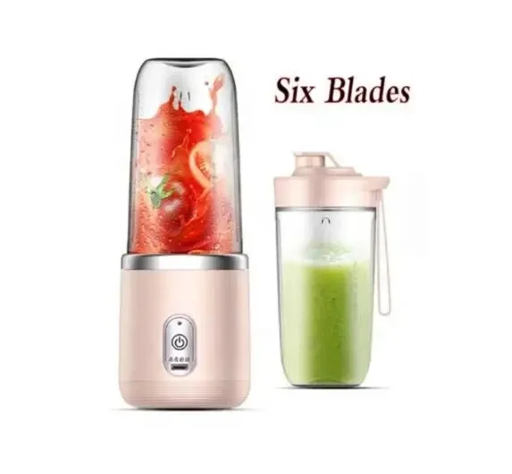 2024 6 Blades New Mini Type-C Portable Fast Fruit Juicer Blenders and Juicer Hand Blender Cup Ice Crusher Juice Maker