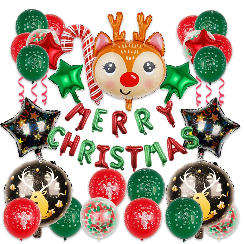 New Year Merry Christmas Day Foil Balloons Snowman Santa Claus Decoration Party Supplies Globos