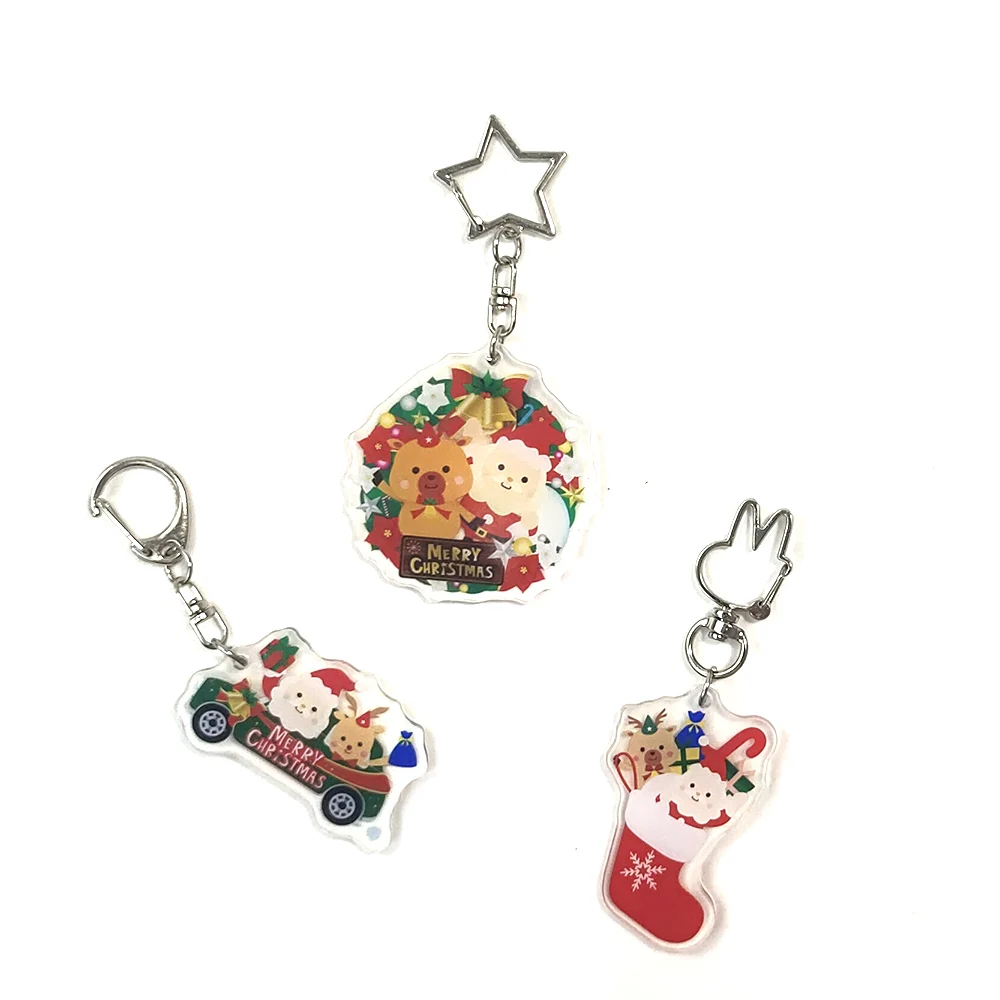 Cute Acrylic Plastic Customized Cartoon High Quality Wholesale New Logo Hot Sale Cartoon Model Keychain