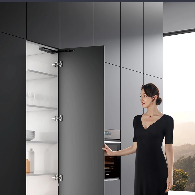 Roeasy One Touch to Open Door System Push to Automatic Opening 110 Degree Open Angle Cabinet Door Opener Cupboard Closer