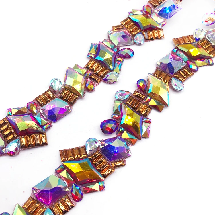 Party costumes jewelry red crystal appliques and trimmings for Miami carnival costumes creation