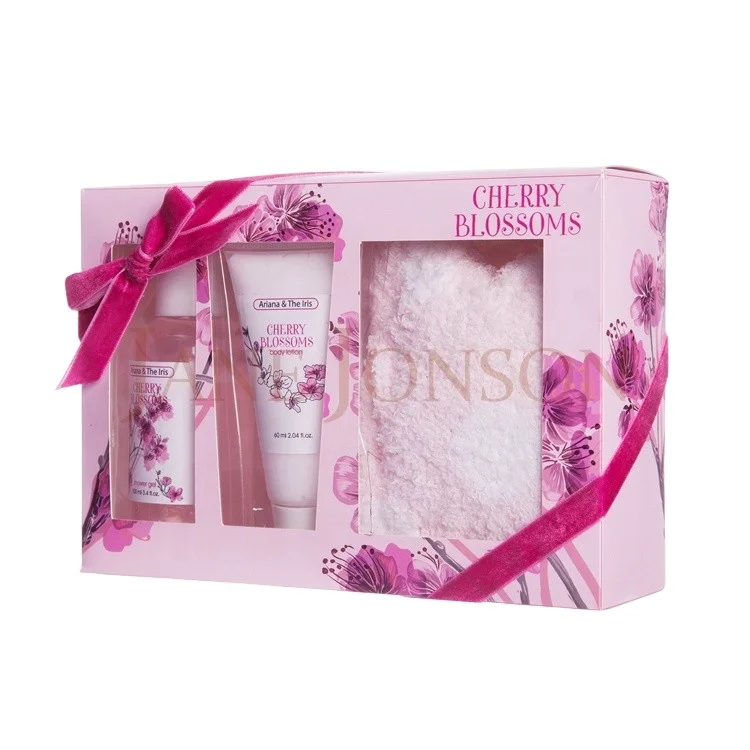 Romantic Shower Gel Bath Skin Care Present Bathroom Refreshements Body Wash Luxury Pink A Pair Sock Gift Set