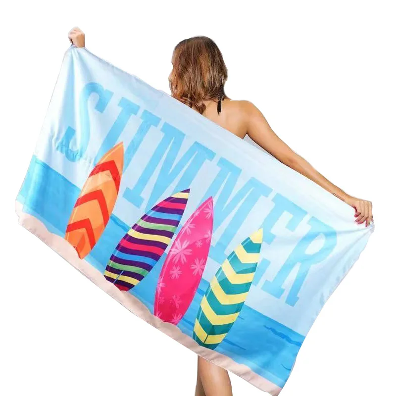 Custom Cotton Made Microfiber 2021 Beach Towels Sand Free Round Beach Towel Turkish  Kids Beach Towels