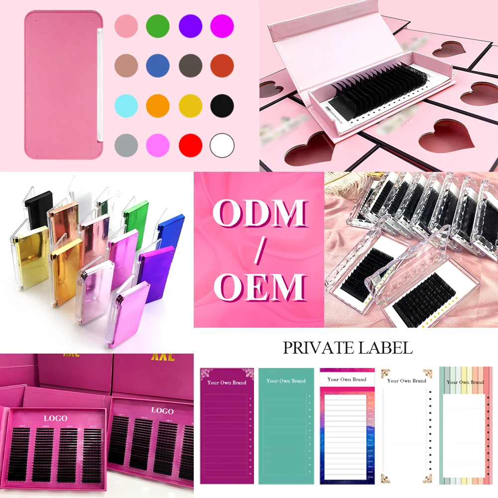 Wholesale Cashmere 0.02 0.03 0.05 0.07 Individual Lash Extension Trays Private Label Volume Faux Mink Eyelash Extension Supplies