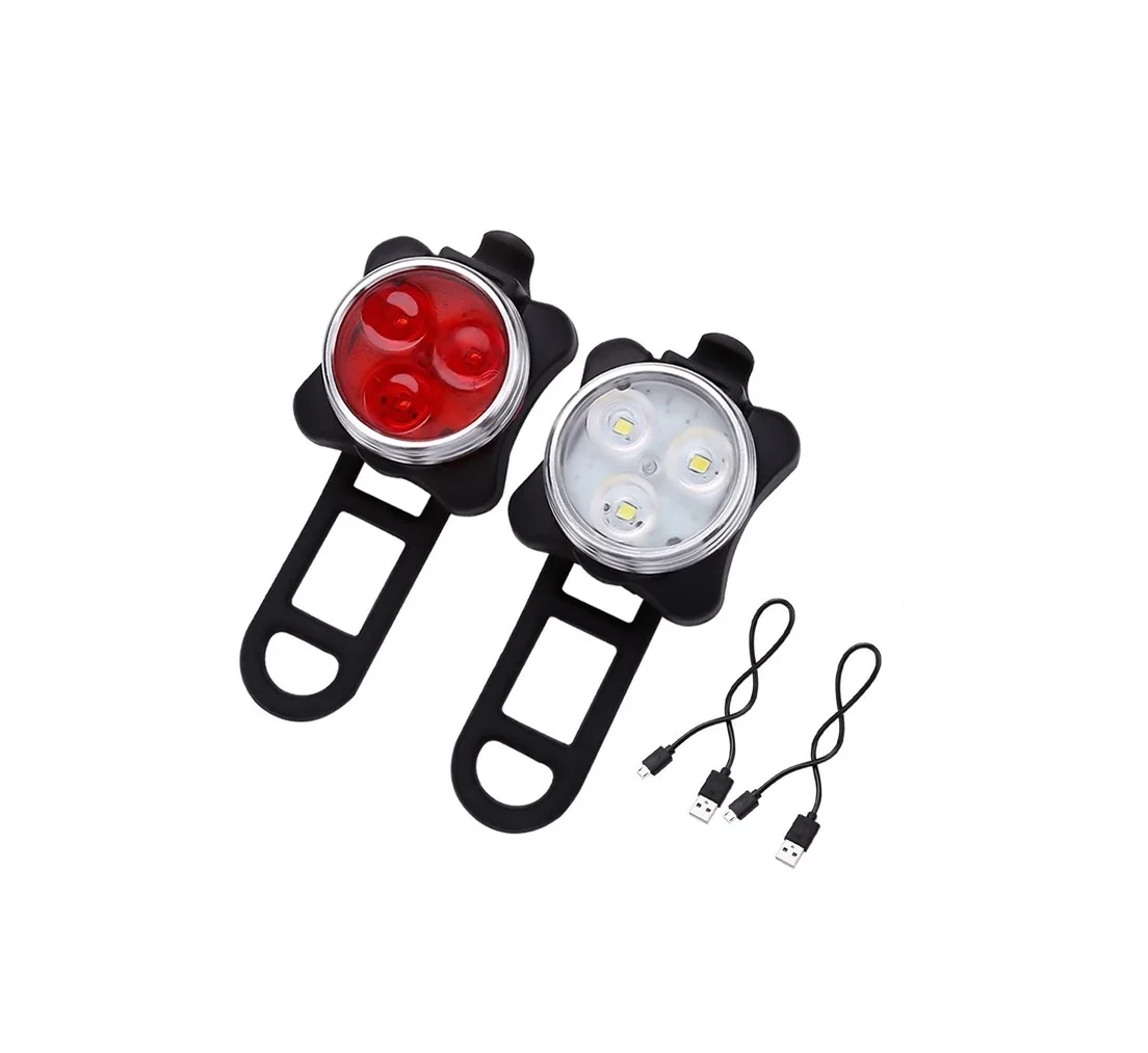 USB rechargeable 3w waterproof led front and rear bicycle light