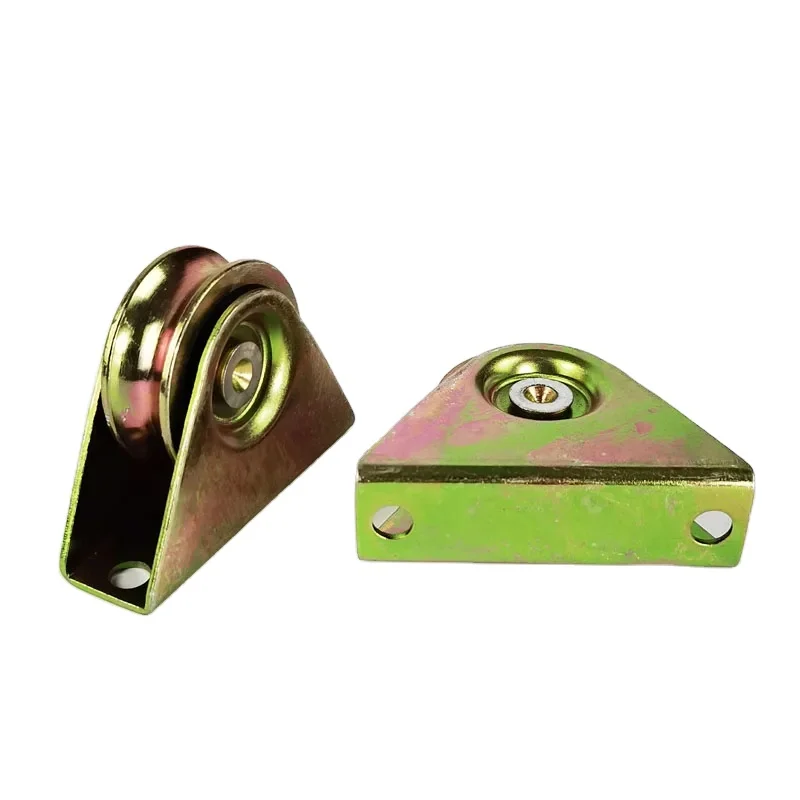 U-groove sliding gate wheel with single bearing and outer bracket,galvanized white zinc or yellow zinc