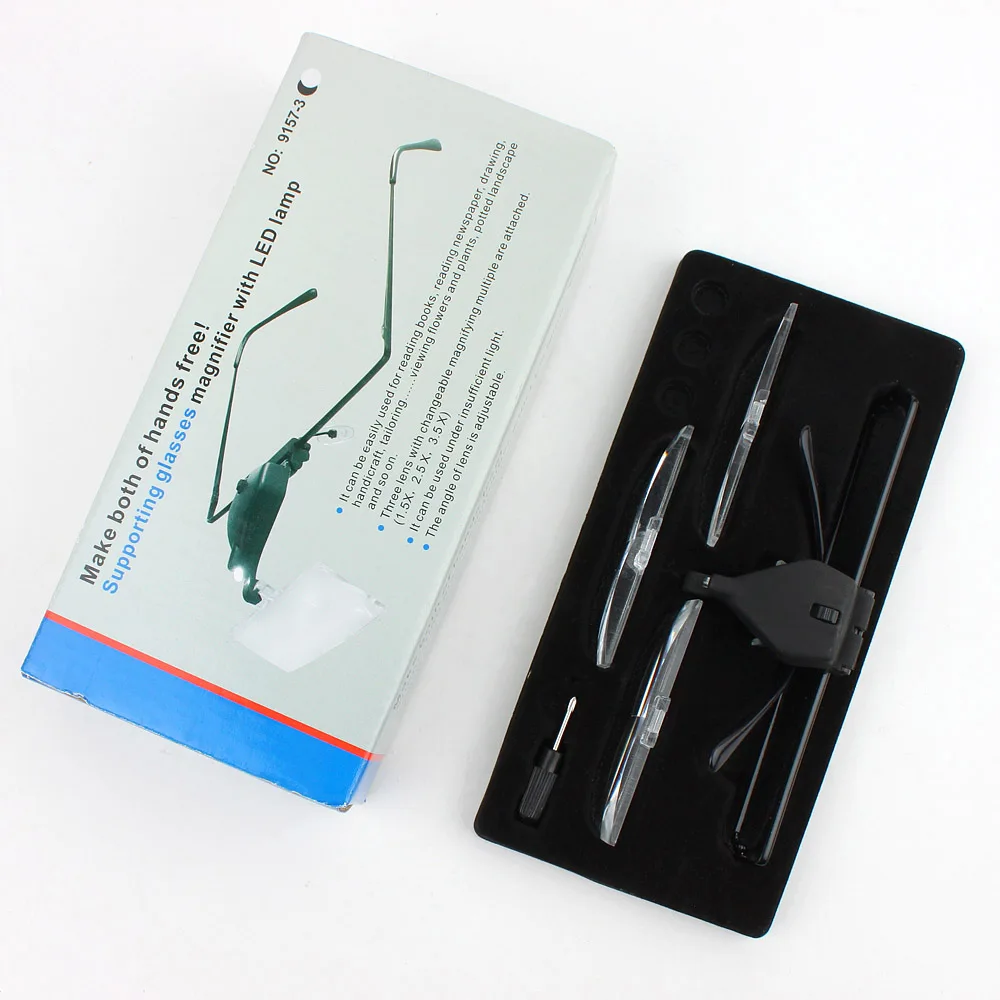 19157-3 3LED headband reading Eye loupe