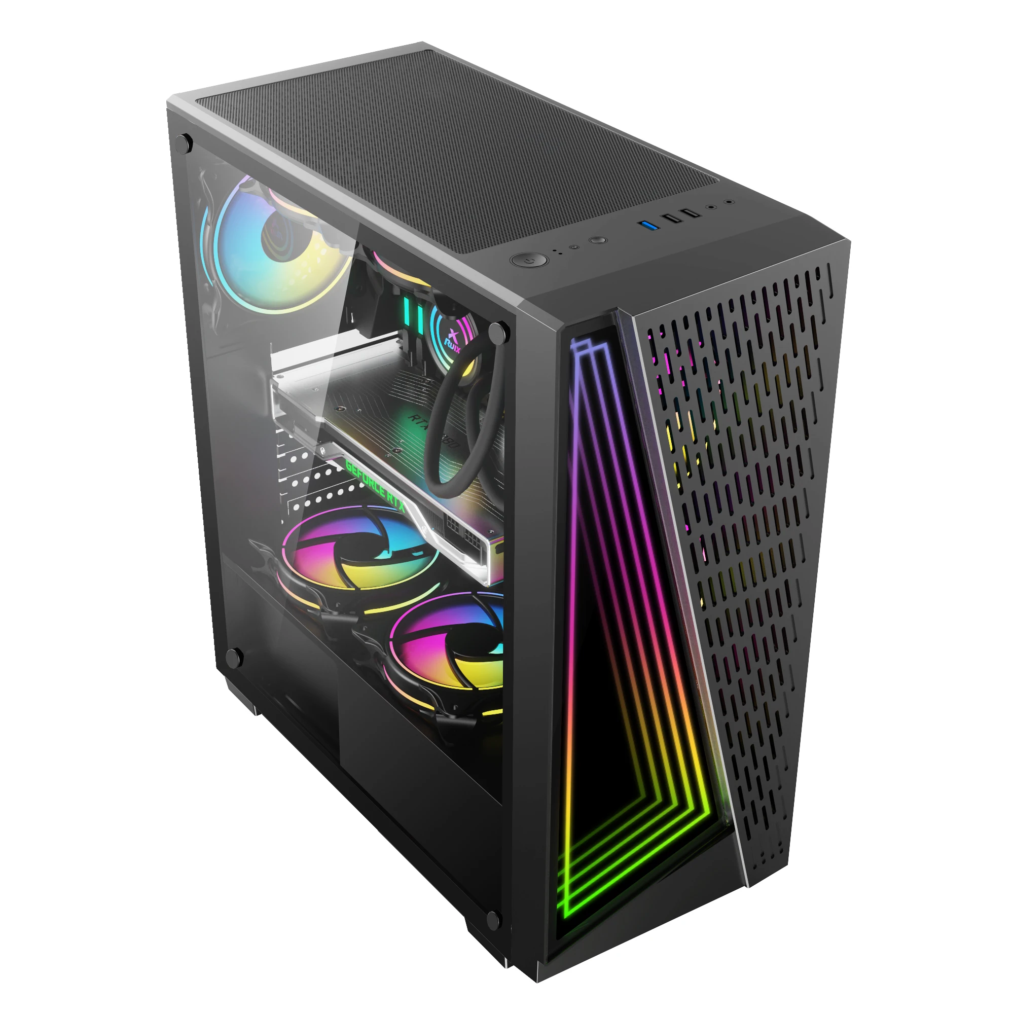 Игровые компьютерные Чехлы и башни из закаленного стекла с RGB-лентой ATX Gabinete для ПК