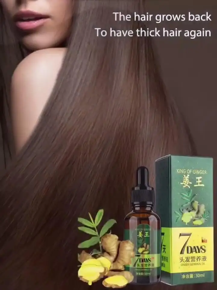 
Private Label High Quality Ginger Hair Growth Oil Organic ScalpTreatment Hair Regrowth Serum Oil Control 