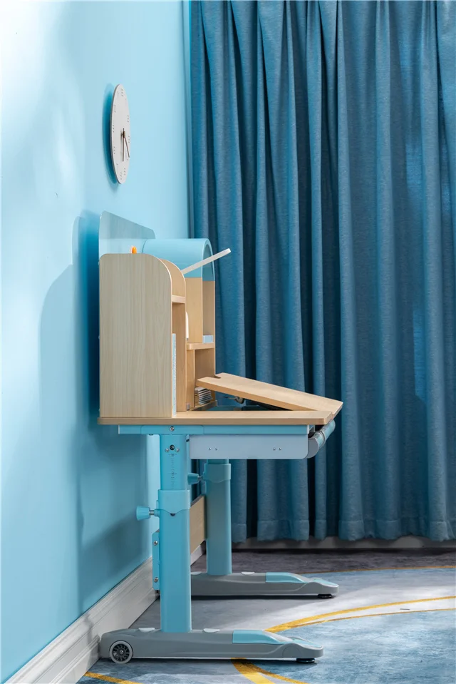 Accord with human body engineering can lift the multi-function children myopia prevention health study solid wood table