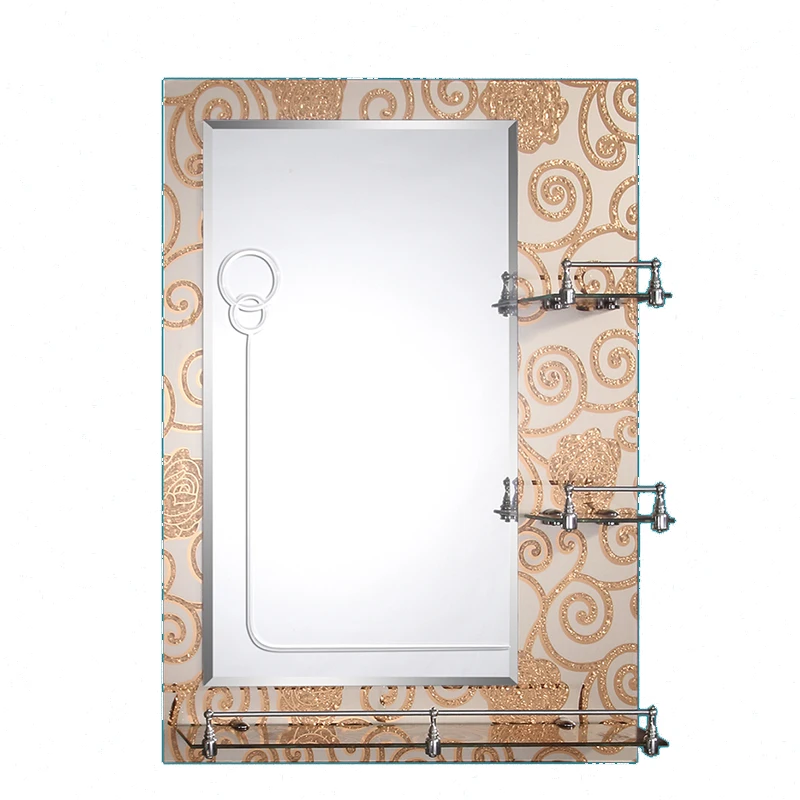 2024 Left Shelf Special Color Double-Layer Bathroom Mirror with Lamp Double-Sided Mirror with Shelf for Bathroom Decoration