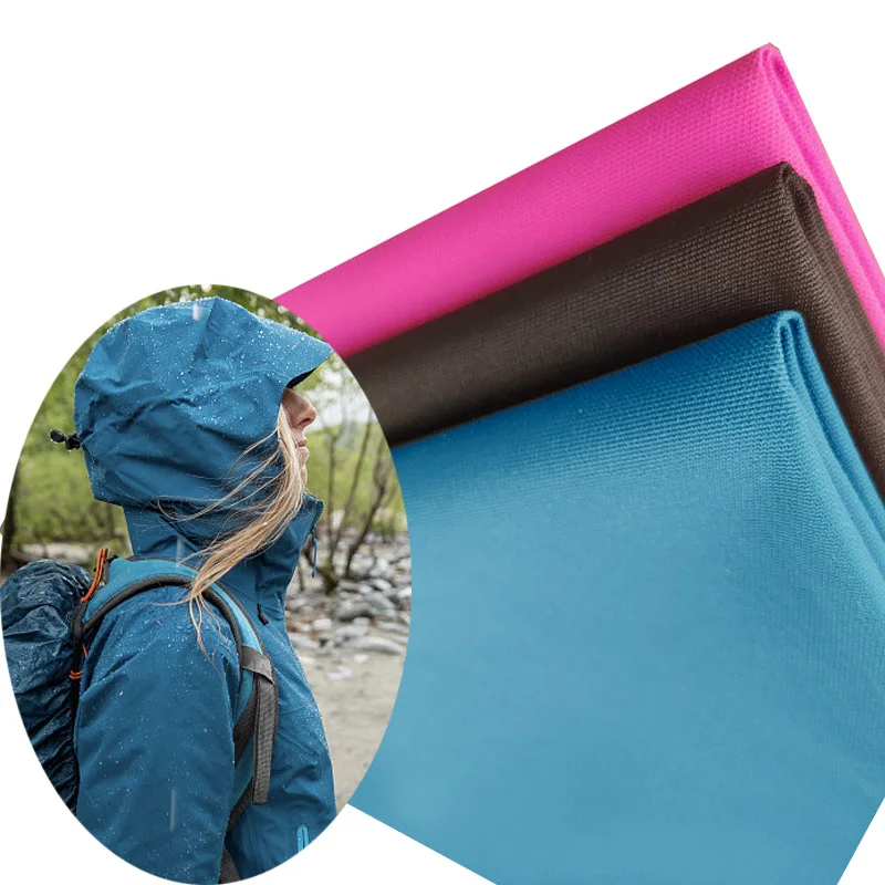Customized Dobby Nylon Taslan Fabric Heavy PU Coated Raincoat Fabric Outdoor Puffer Jacket Fabric