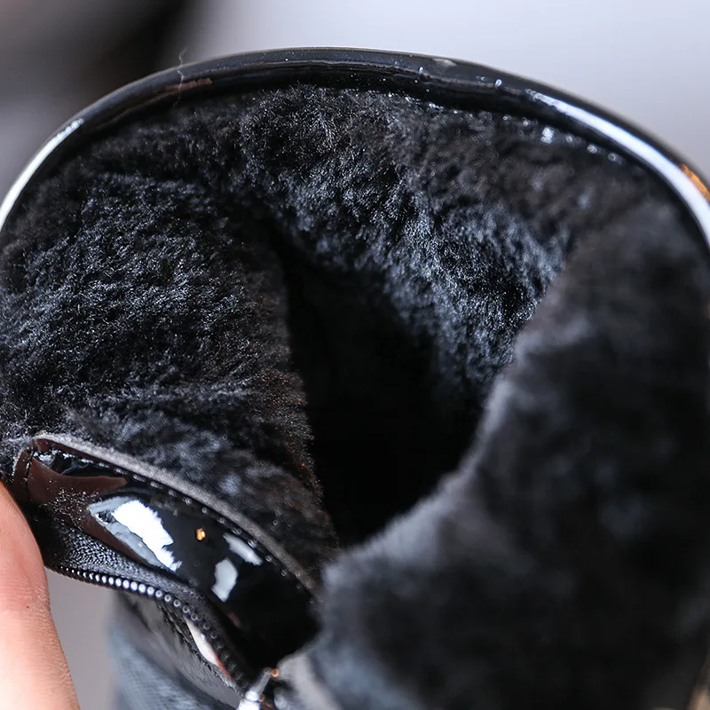 Children Snow Boots Boys Girls Winter Faux Fur Zip Ankle High Footwear Toddler Little Big Kid Warm School Brand Walking Shoes