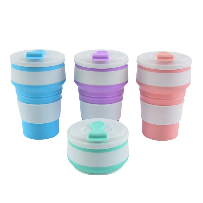 350 Ml BPAFree Travel Food Grade Drinking Coffee Silicone Foldable Cup