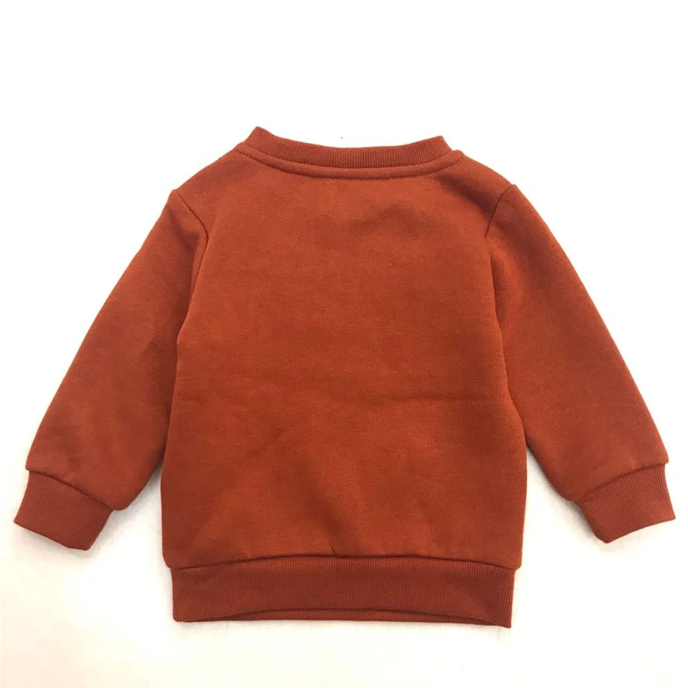 
Stock Newborn baby Winter Orange Long Sleeve Cartoon Children Top Kids Cotton Baby T Shirts Boys 