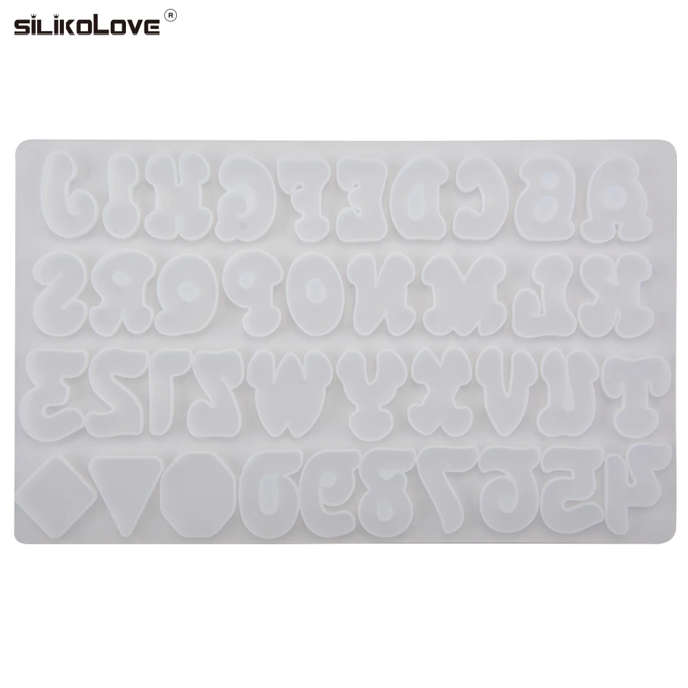 SILIKOLOVE 26 English Alphabet Mold Chocolate Mold DIY Hand-baked Fudge Mold Pastry Cake Decoration