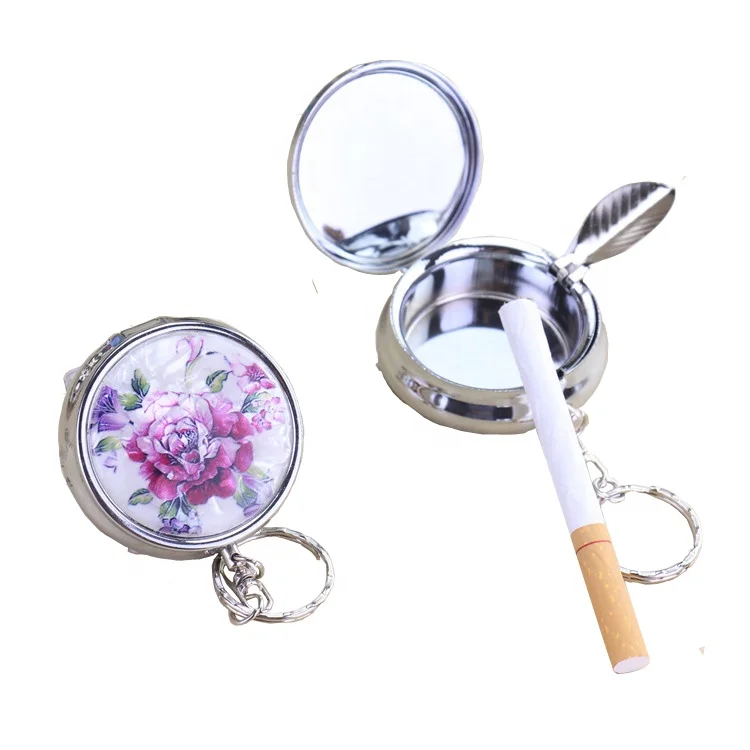 Making Customize Logo Metal Cigar Portable Pocket Keychain Custom Ashtray