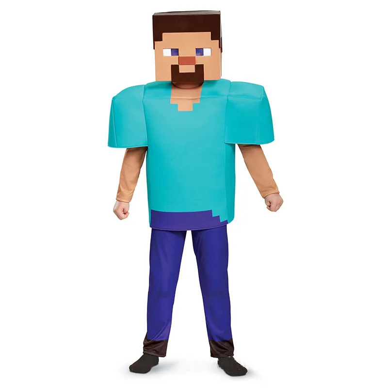 Carnival Cosplay My World Costume Children Game Role-Playing Steve Clothing