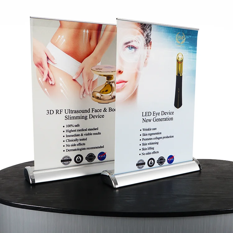 Customized portable tabletop tabletop aluminum mini mini rollup banner stand