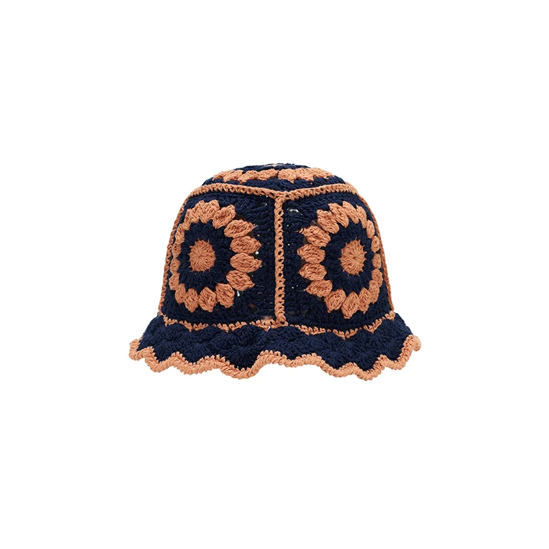 New Panama 2021 fashion brand sun hats visor uv protection foldable Cap Hollow Crochet Knitting multicolor