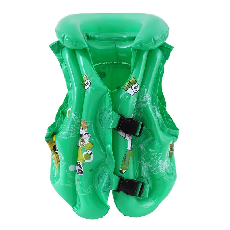 Comfortable inflatable pvc kid life vest with cute cartoon printing life jacket