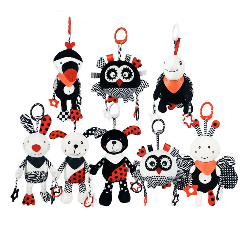 New black and white Bib Doll Stroller hanging bed hanging plush doll toys B103