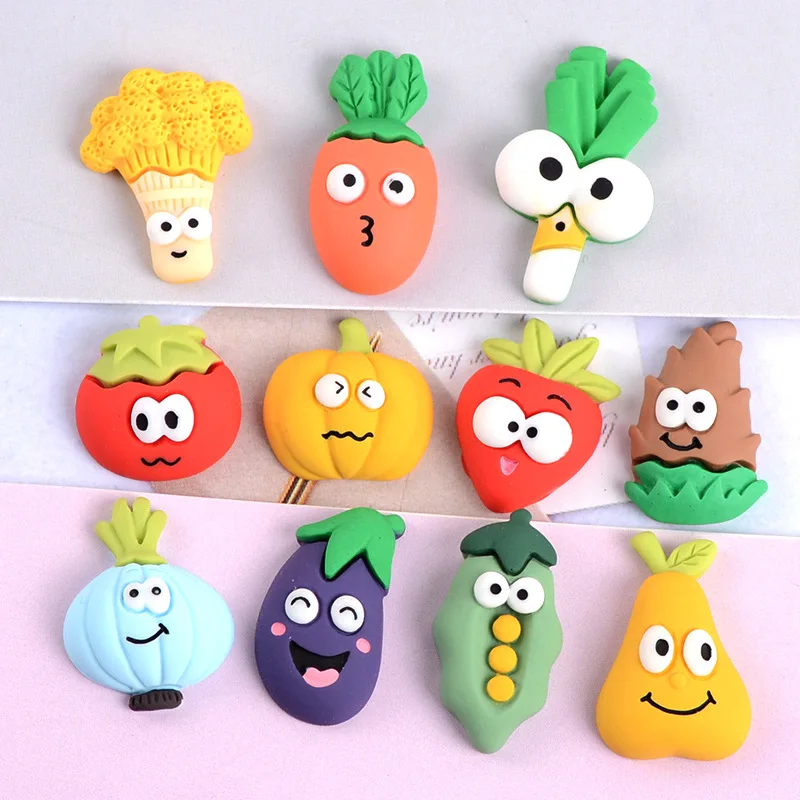 Cartoon Simulation Vegetables Flatback Resin Cabochon Miniature Food Scrapbooking for Embellishments DIY Accessories
