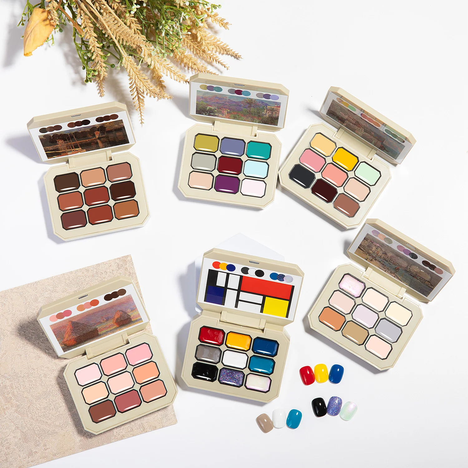 9 colors Palette gel painting High Quality Nail Solid Pudding Cream Glitter Non-floating Gel Nail Art Gel Nail Solid Polish