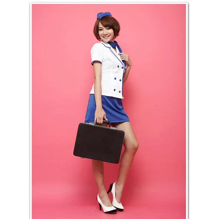 Female sexy flight attendant cos erotic underwear stewardess suit erotic uniform stewardess suit ladies role play suit