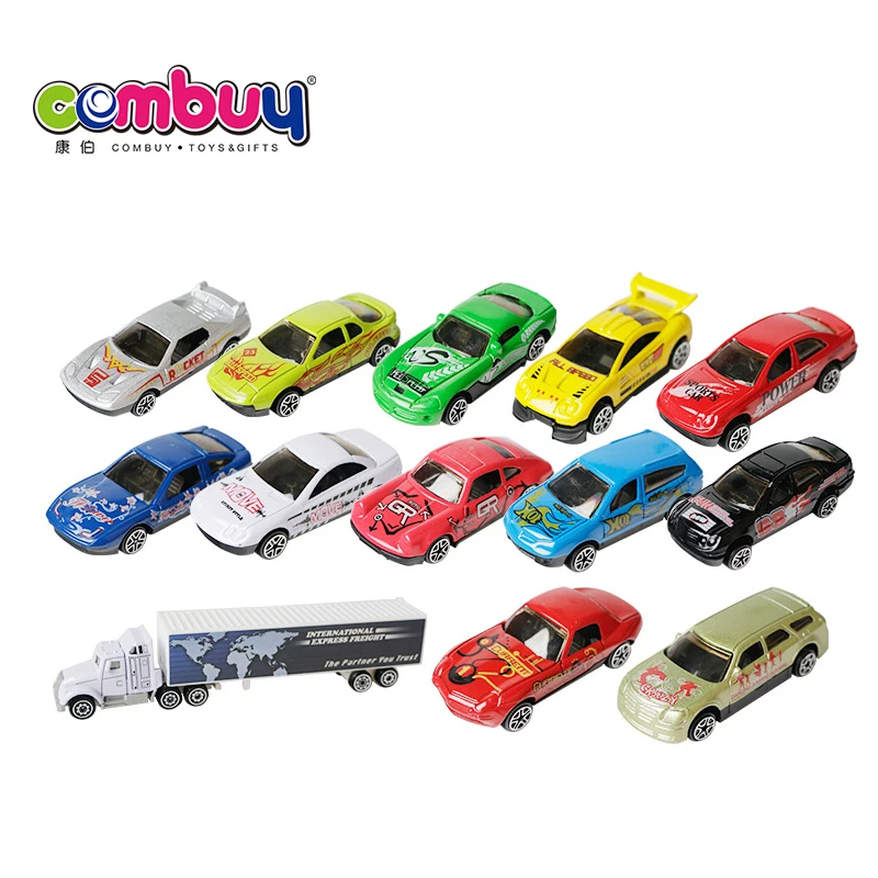 Large diecast model car set transport railer carrier container truck toy